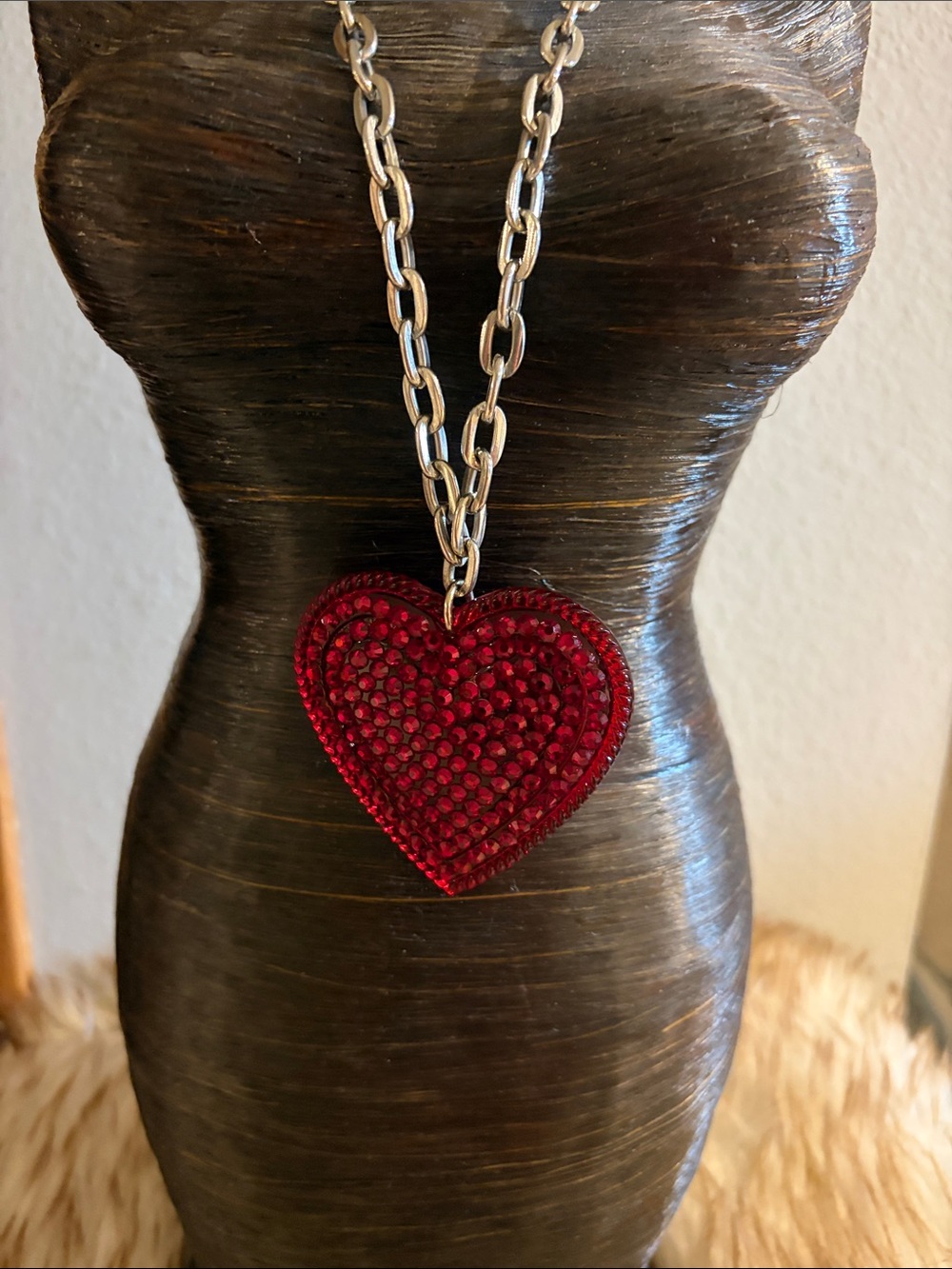 Tarina Tarantino Red Crystal Heart Pendant Necklace